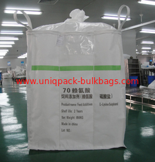 Κίνα Ο υφαμένος μεγάλος PP έξοχος σάκος FIBC τοποθετεί τις τεράστιες τσάντες με 4 βρόχους για την λ-λυζίνη σε σάκκο προμηθευτής